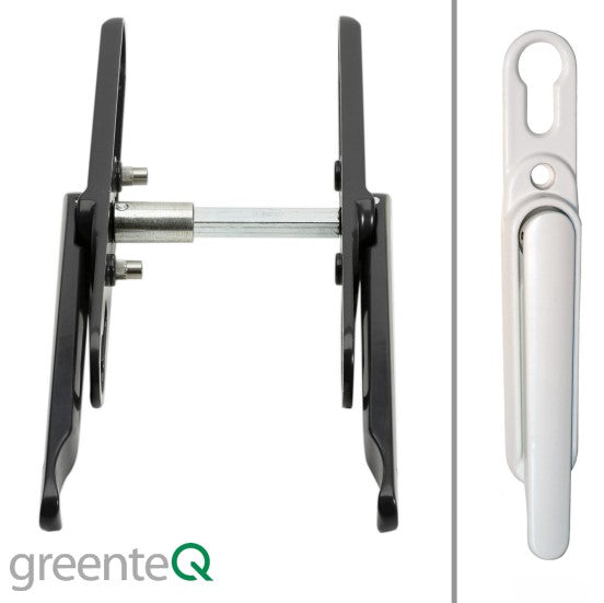 Clearline Lift & Turn Double Handle Bi-Fold Door Handle set with Cylinder Hole