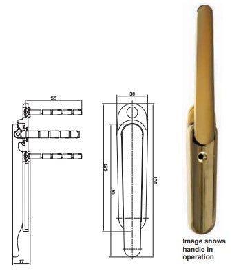 Clearline Lift & Turn Bi-Fold Door Handle