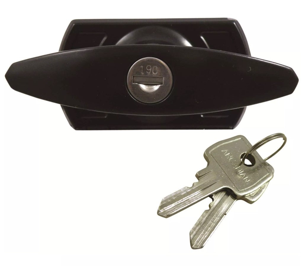Universal Black Rear Fix Garage Door T Handle /Long Lugs