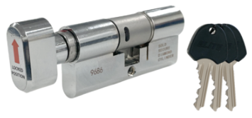 Elite 3* Chrome Thumbturn Euro Cylinder