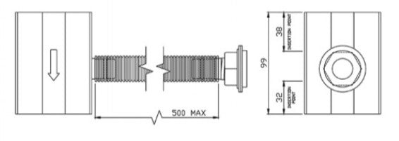 Square-to-Round Downpipe Rainwater Diverter