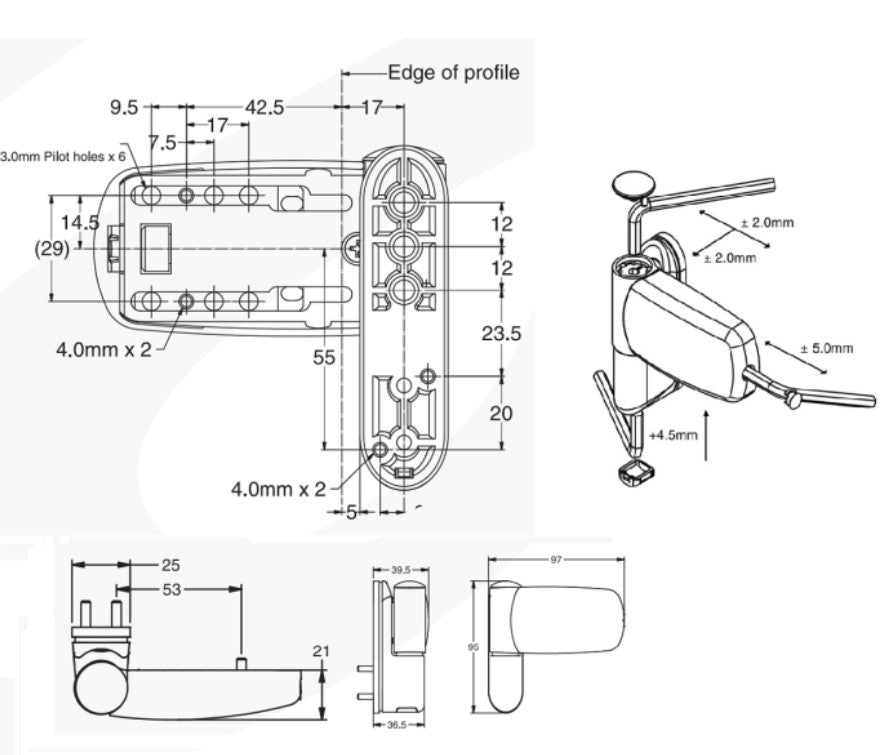 Heavy Duty Pioneer Security 3D Door Hinge