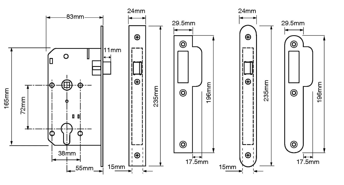 Union JL2C24 Euro Nightlatch Case