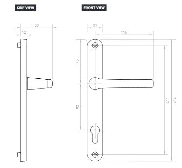 Pioneer Plus 215mm Lever/Lever Door Handle