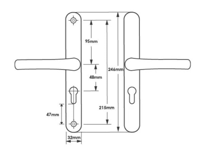 TSS 215mm (48pz) Lever/Lever Door Handle