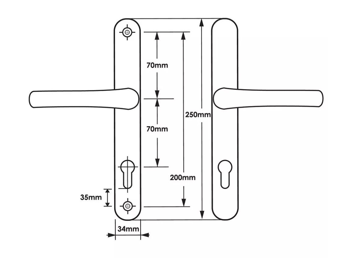 200mm Lever/Lever Long Back (Fits Asgard) Door Handle