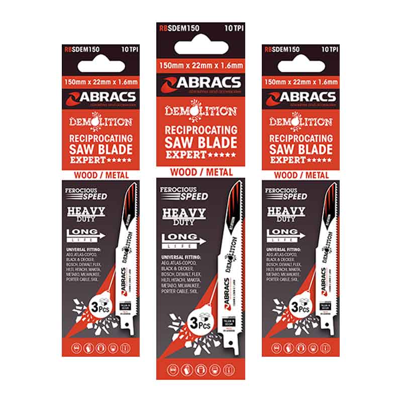 Abracs 225mm Demolition Blade HD Cut Reciprocator Saw Blades