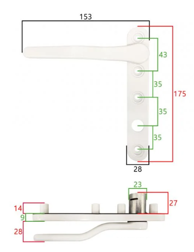Veka Bi-Fold Door Handle